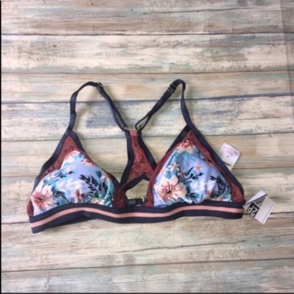 Xhilaration Blue Floral Bikini Top - Picture 2 of 5